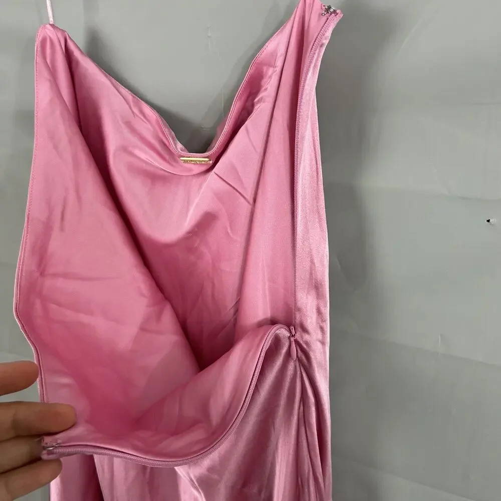 Cult Gaia Skirt Small Pelli Maxi Silk Satin Pink Skirt Party Formal Dressy Chic